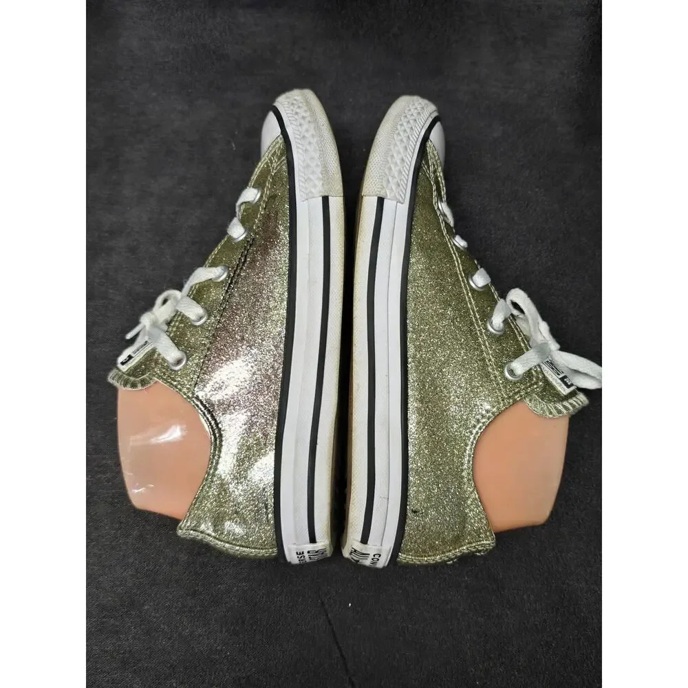 Converse Chuck Taylor Glittery Gold All Star Low Top Sneaker Lace Up Tennis Shoe